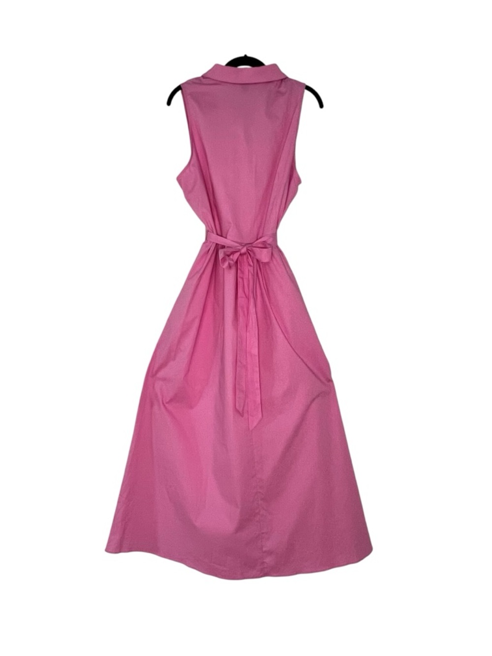 Maggy London Vibrant Pink Sleeveless Maxi Shirt Dress with Belt - Picture 12 of 15